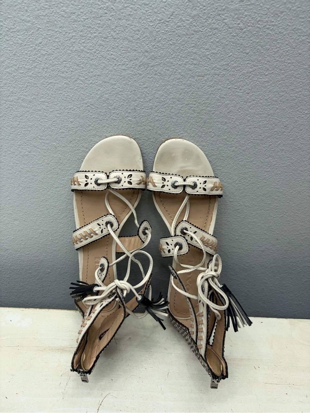 Coach Demi Wedge Leather Sandals Size 7 - Picture 6 of 8